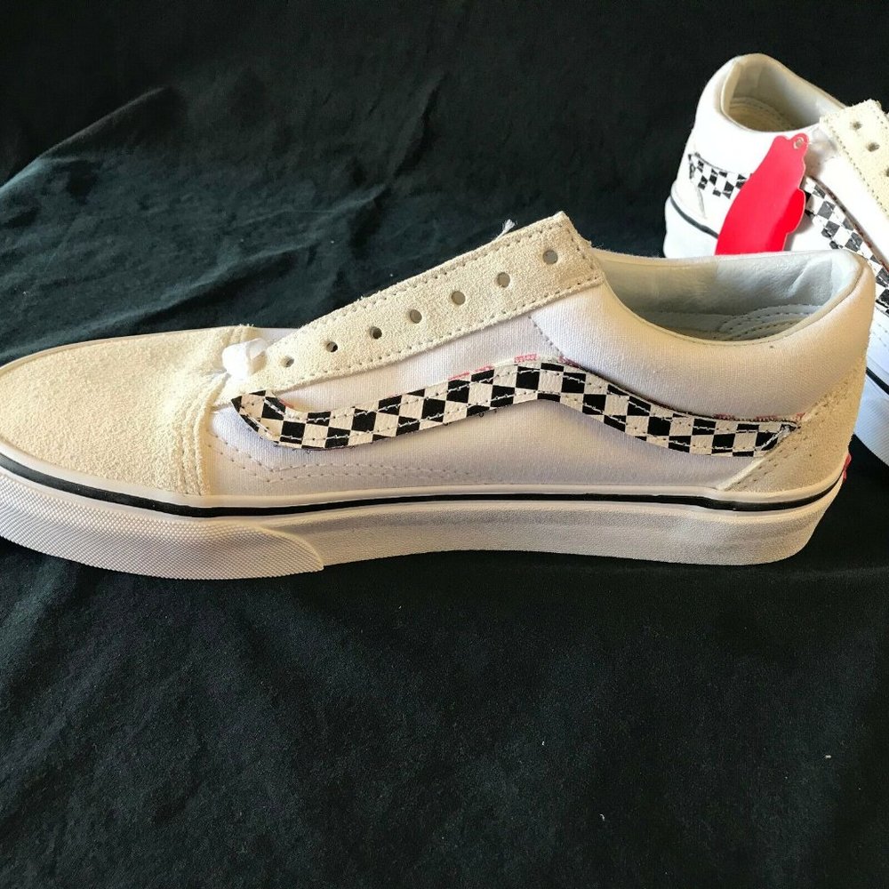 Vans Old Skool Shoes W 8.5 M 7.0 Removable Side Stripe V Black Red White - Image 4